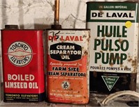 Vintage Oil Tins w/ Contents