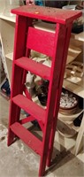 Red Wooden 3ft Ladder