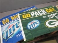 (2) Flags -Packers & Brewers