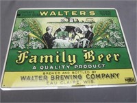 ~ Walter's Family Beer Metal Sign