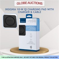 INSIGNIA 10-W QI CHARGING PAD W/ CHARGER & CABLE