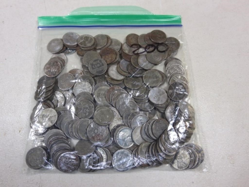 Approximately 200 Steel Wheat Pennies A