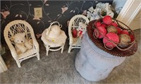 Doll Wicker Chairs & Table, Decor, etc