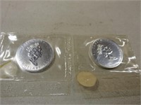 (2) Canadian $5 Maple Leaf One Ounce Sterling