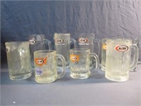 *LPO* A&W Mix Of Sizes Glass Mugs - Vintage Modern