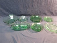 *Green Depression Glass Set Lot