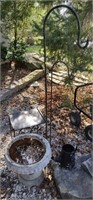 Cement Planter & Metal. Outdoor Items