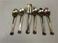 (6) Small Sterling Silver (800) Spoons (5) Salt