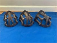 (3) Reproduction Wood and Cast Iron Bridle Racks