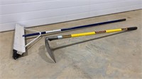 48" Yellow FG Hoe, 66" Broom Aluminum Handle