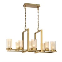 Londra 8-Light Gold Linear Candle-Style Chandelier