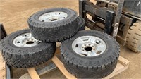 285/70R17 Tires w/ Chevy 8 Bolt Rims & Hub Caps