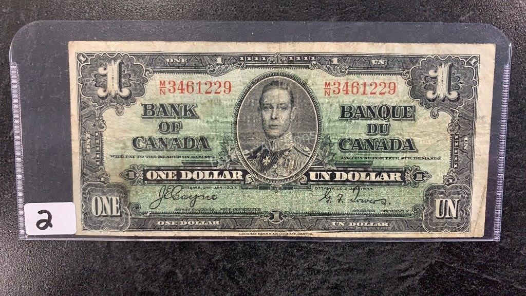 1937 Canadian 1 Dollar Bill