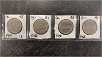 (4) 1968 Canadian 1 Dollar Coins