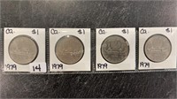 (4) 1979 Canadian 1 Dollar Coins