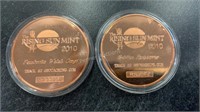 (2) Copper Round Coins