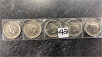 (5) 1967 Canadian Nickels