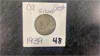 1939 Canadian 25 Cent Silver Coins