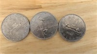 (3) 1978-1980 $1 Canadian Coins