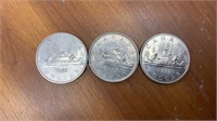 1968, 1978, 1980 Canadian 1 Dollar Coins