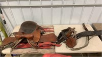 15" Western Horse Saddle w/ Kid Stirrups