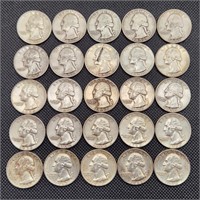 1950-63 Silver Washington Quarters (25)