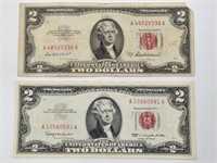 1953A & 1963 Red Seal $2 Notes