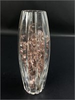 6.25" Glass Vase w Pink Marbles