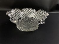 Vintage Westmoreland Hobnail Clear Glass Ruffle