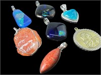 7 Necklace Pendants - Stones, Gems, etc.