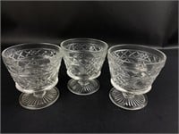 (3) 3 3/4" Hazel Atlas Glass Dessert Cups