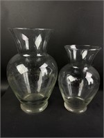 (2) Clear Glass Flower Vases