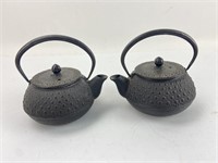 (2) Small Cast Iron Japanese Tea Pots