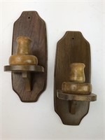(2) Wooden Wall Sconces