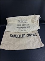 (2) Vintage Bank Money/Checks Bags