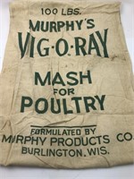 Vintage 100lb Murphy's Vig-O-Ray Mash For Poultry