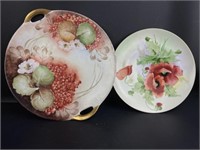 (2) Antique Handpainted Plates