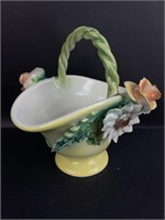 Italian Pottery Flower Basket Signed FBC Italy
