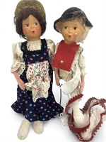 (2) Vintage Whistling Dolls Of The World