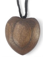 Wooden Heart Shaped Pendant On Leather? Twine