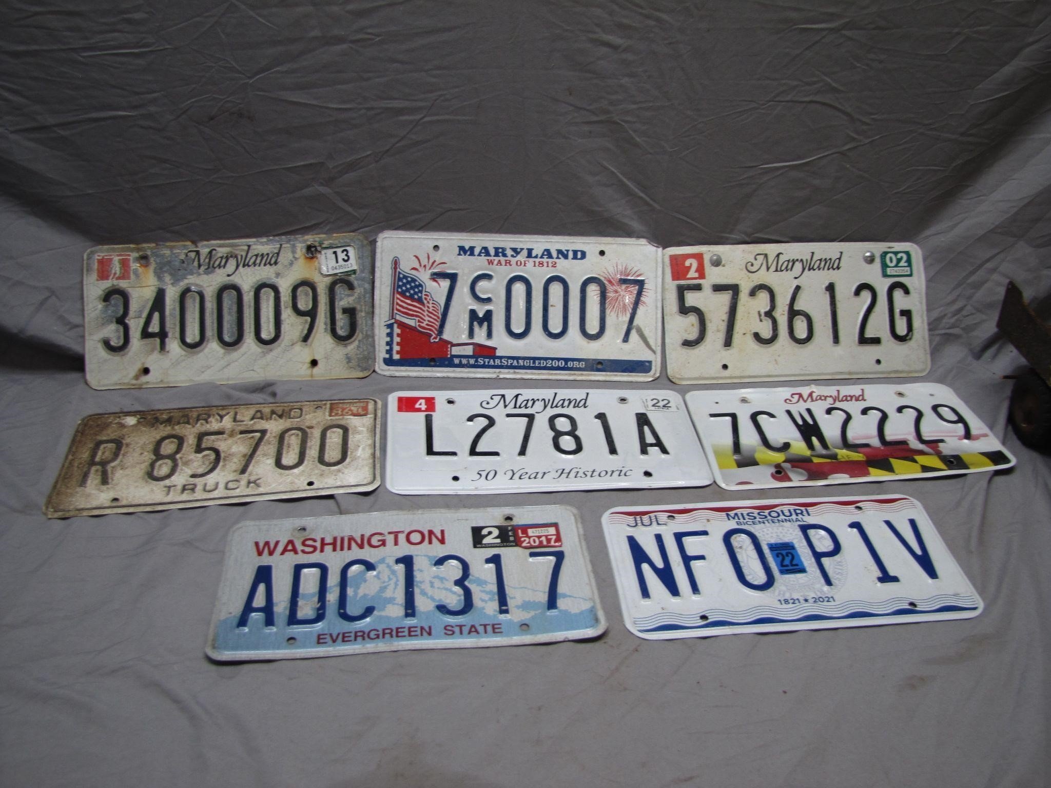 8 Assorted License Plates
