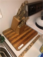 Kitchen Knife Set & Wood Cutting Board
