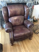 Brown Leather Chippendale Recliner (See below)