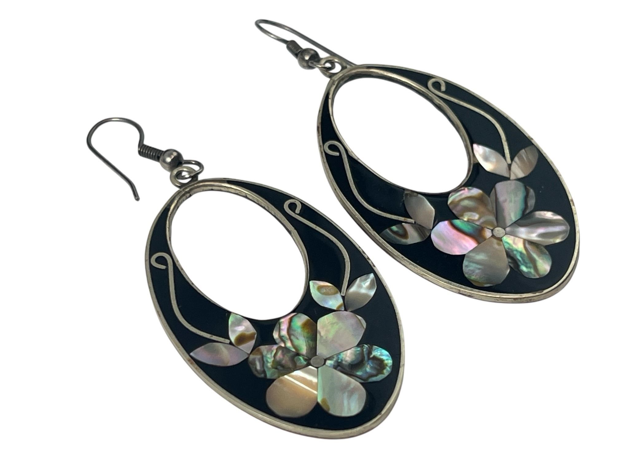 Mother of Pearl Inlay Earrings - Alpaca Mexico