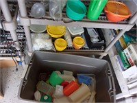 large lot of kitchen containers