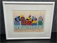 “Tropical Fish” 65/137 Signed, Framed in White