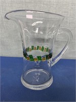 Art Deco Glass Pitcher with Tiles