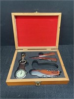 Guidesman camping knives and tools set in box