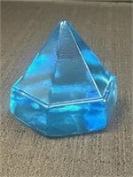 Paperweight, blue glass, prism