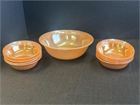 Fire King Peach Luster-ware Berry bowl set